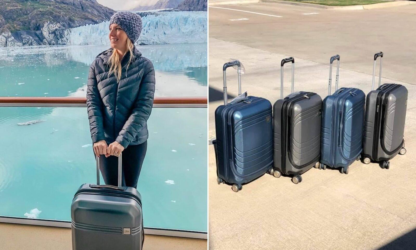 Фото девушки с чемоданом